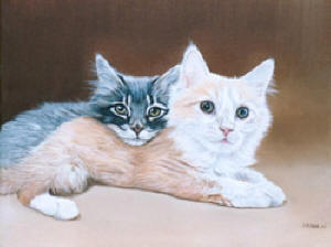 Pet Portraits - 2 Kittens in Oils