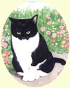Click for larger image of cat painting by Isabel Clark - UK artist