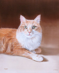 Pet Portraits - Cat Painting - Mozart in Oils