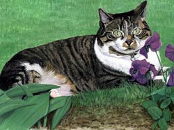 Pet Portraits - Cat painting in watercolours