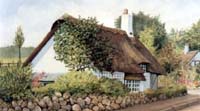 Thatched cottage in Leek Wootton, England