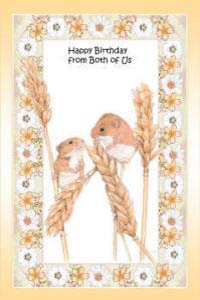 Wildlife paintings of Harvest Mice - pet portraits and animal greeting cards